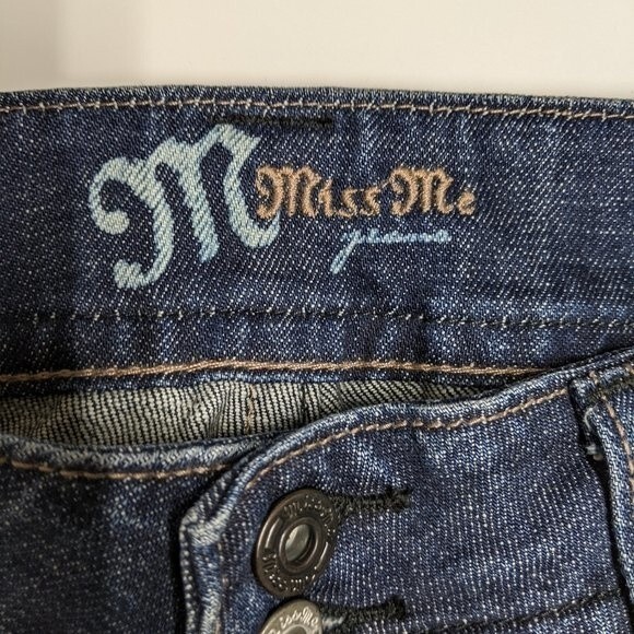 Miss Me Jeans Women 30 Bootcut Snakeskin Pocket Patches Whiskers 2-Button Zip - Picture 9 of 10